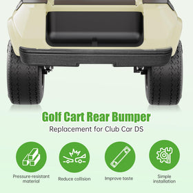 Close-up of 10L0L golf cart rear bumper showing finish and fit