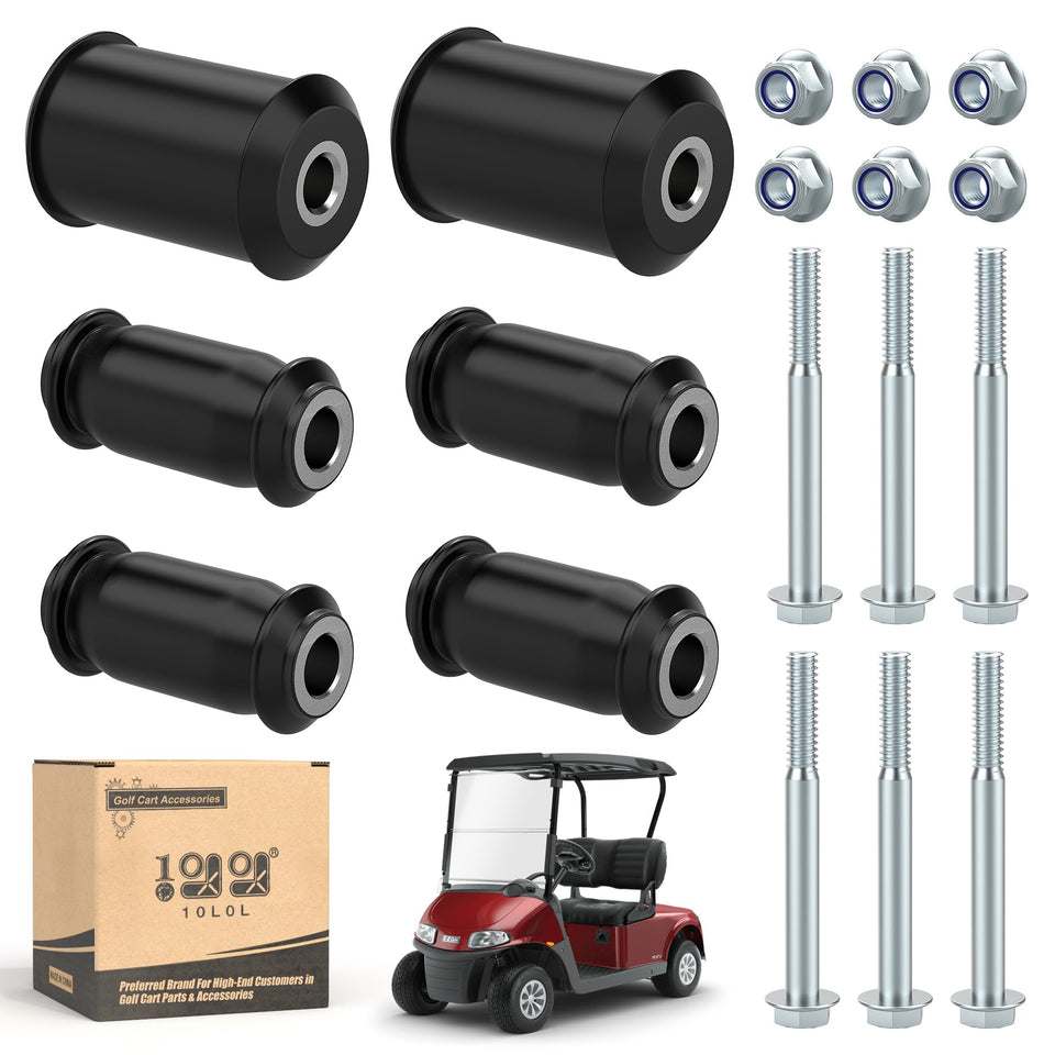 10L0L rear leaf spring bushing kit with screws improves EZGO RXV ride quality