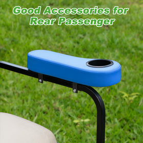 10L0L arm rests provide convenient beverage storage during golf cart trips