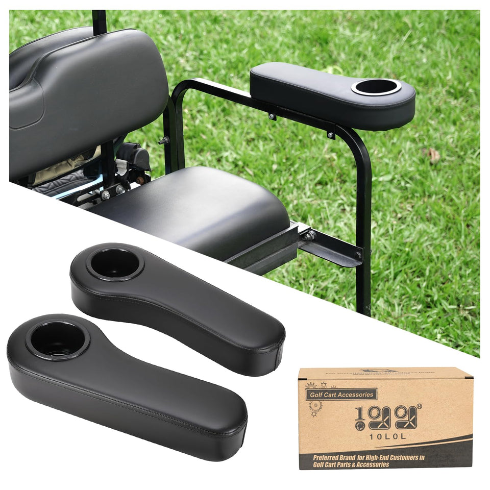 10L0L leather cup holder armrest on golf cart rear seat for universal compatibility