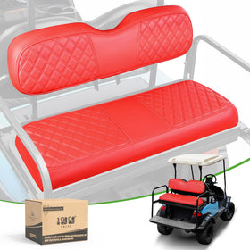 10L0L golf cart rear seat cover with diamond pattern adds style and protection.