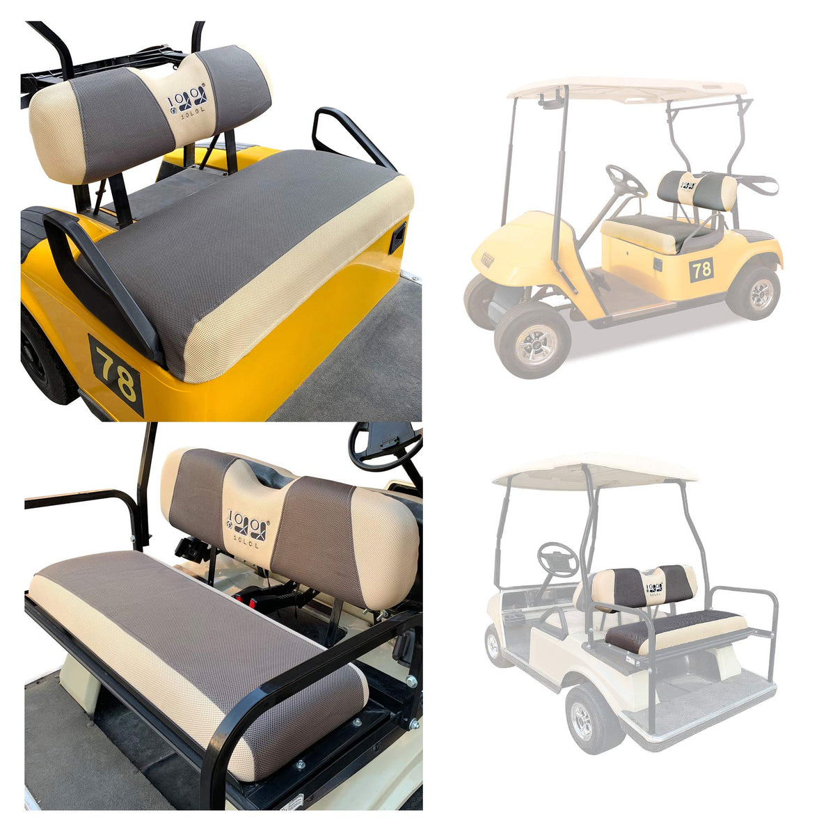 10L0L rear seat cover XS for EZGO TXT RXV, durable fabric
