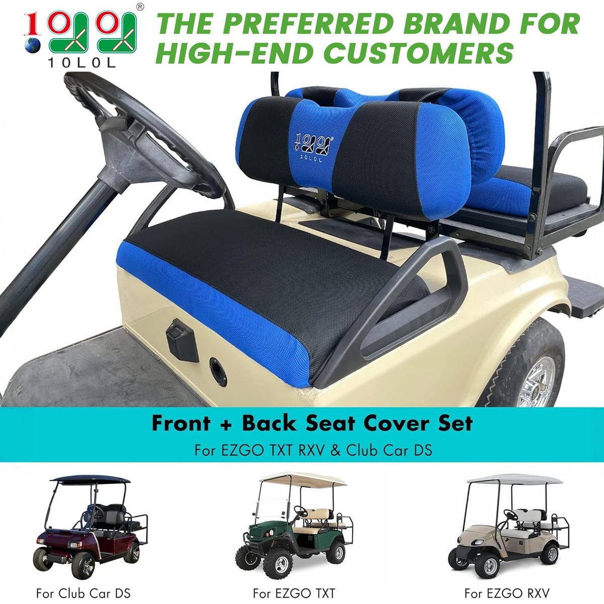 10L0L EZGO TXT RXV rear seat cover enhances durability and style