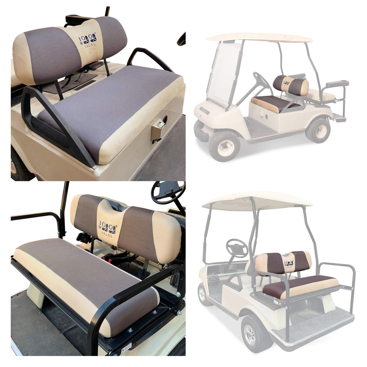 10L0L rear golf cart seat cover protects rear upholstery and refreshes interior