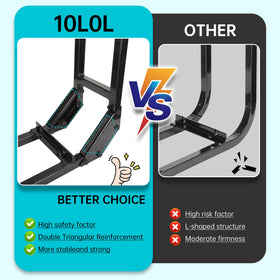 10L0L Golf Cart Rear Seat Grab Bar with black powder coat resists rust