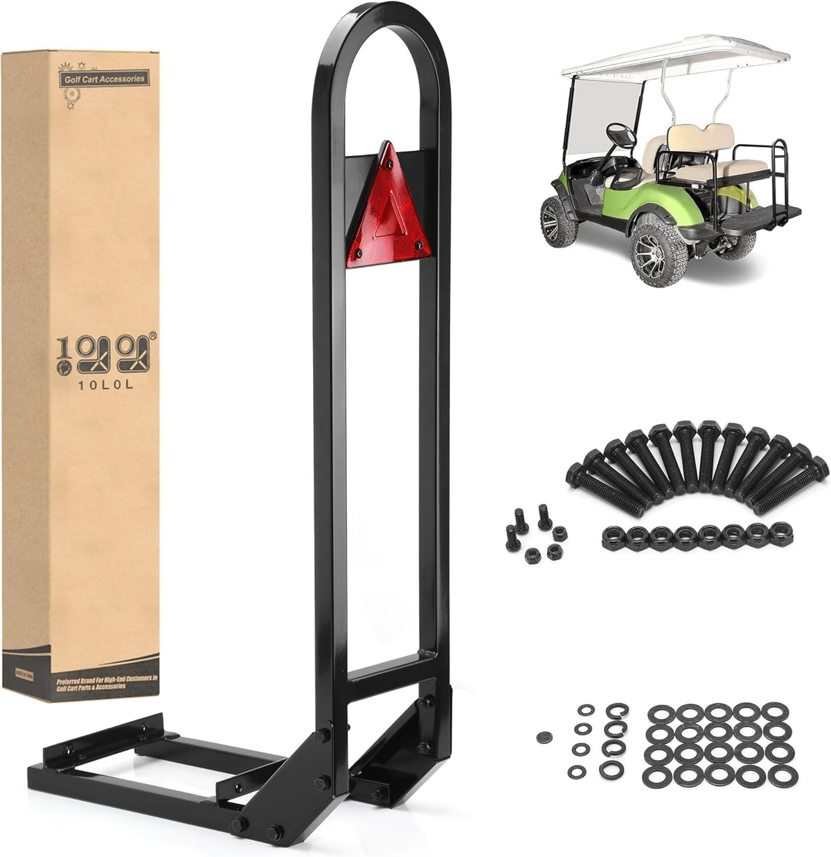 10L0L Golf Cart Rear Seat Grab Bar front view showing sturdy grip for passengers
