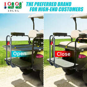 10L0L Golf Cart Rear Seat Grab Bar side view highlighting stability during boarding