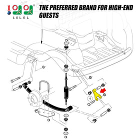 10L0L golf cart rear shackle kit rubber bushings featured for smooth ride