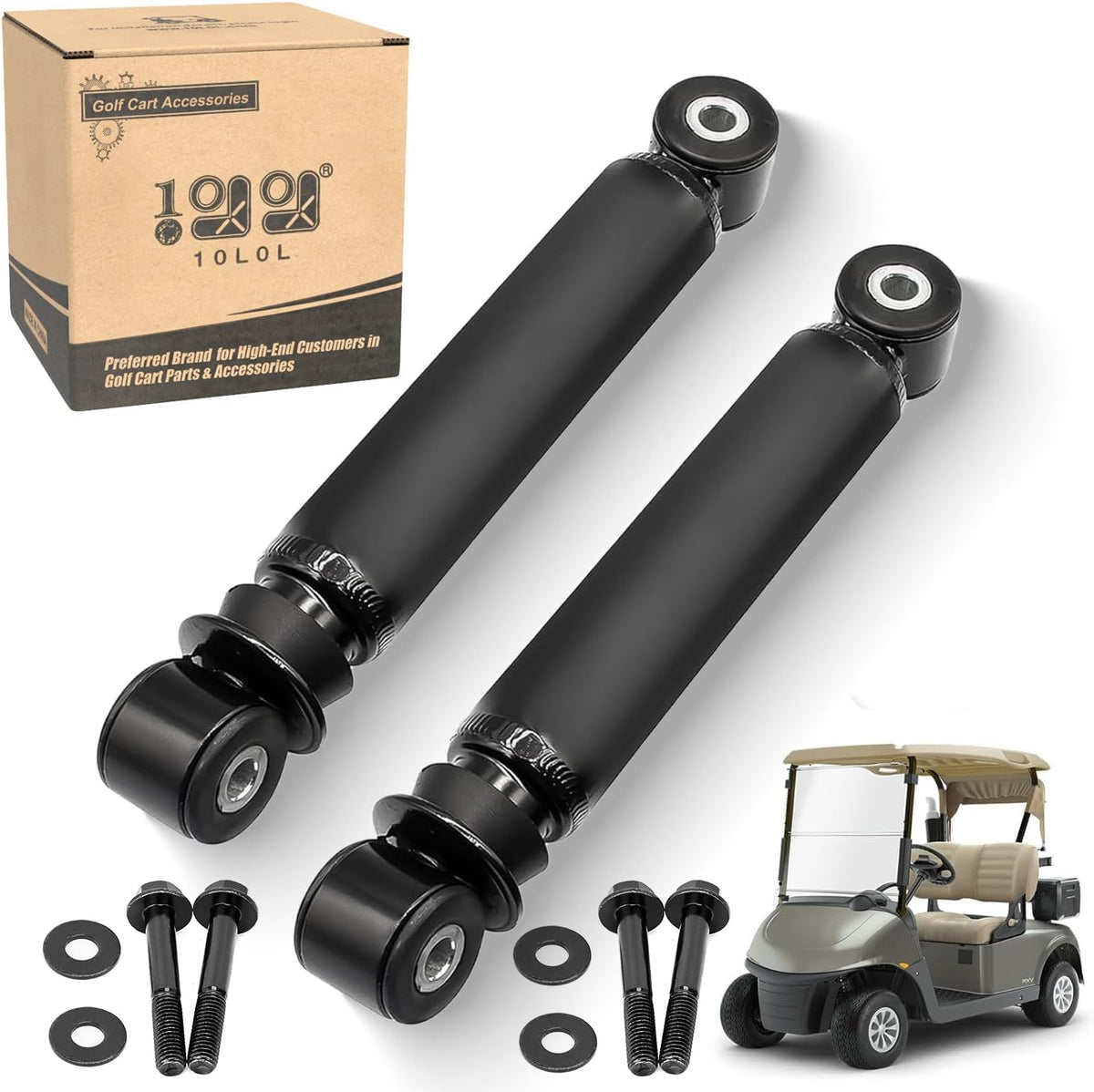 10L0L golf cart rear shock absorbers kit with mounting hardware for RXV.