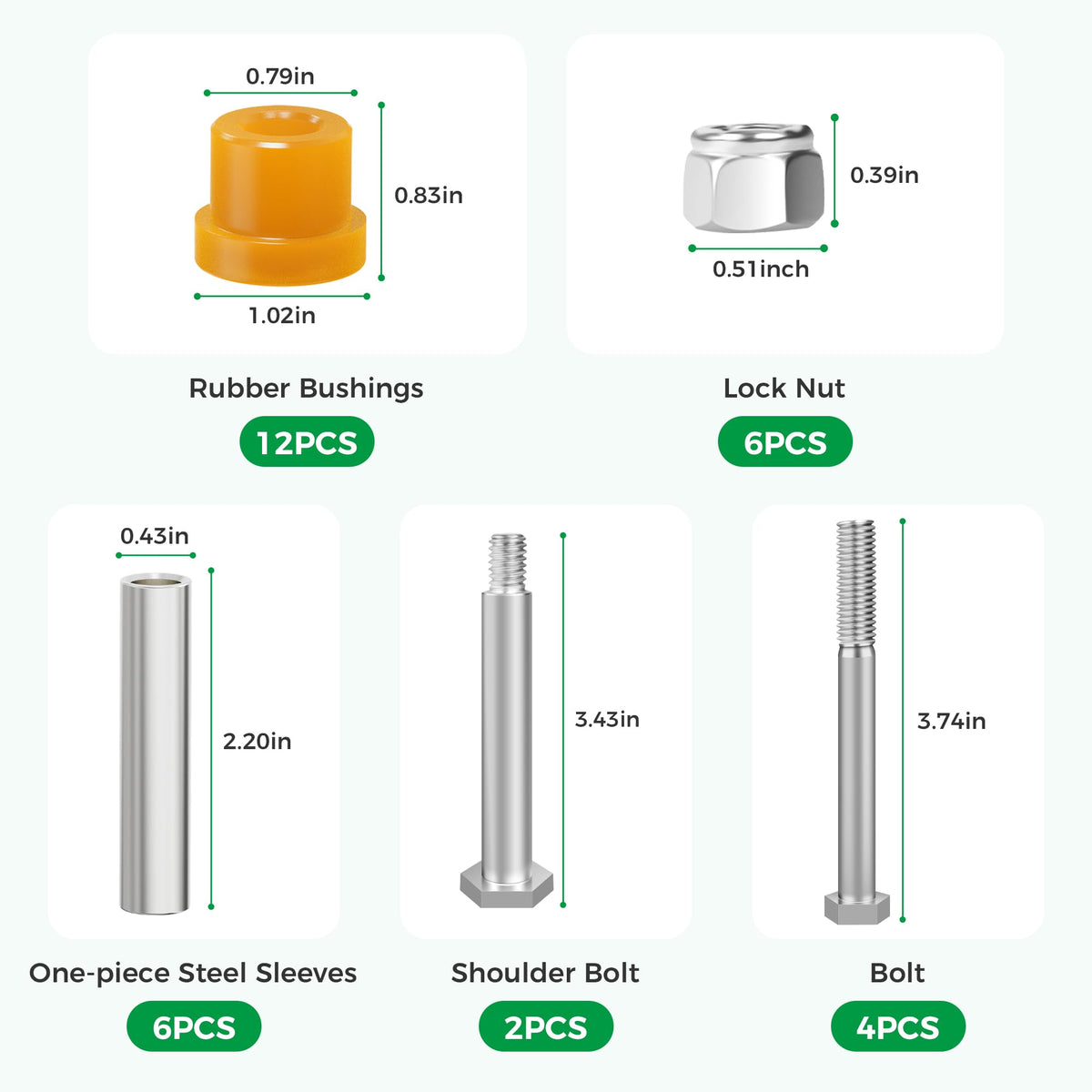 10L0L Golf Cart yellow kit image highlighting components