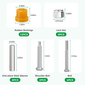 10L0L Golf Cart yellow kit image highlighting components