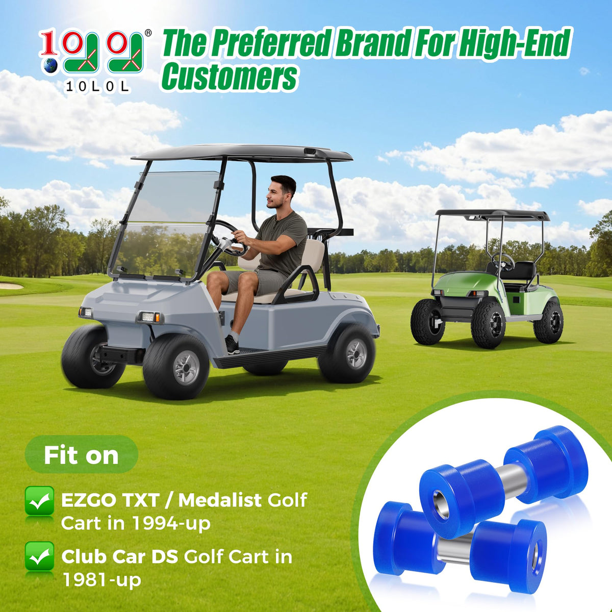 EZGO Medalist 1994-up kit from 10L0L with bushings and sleeves for stability