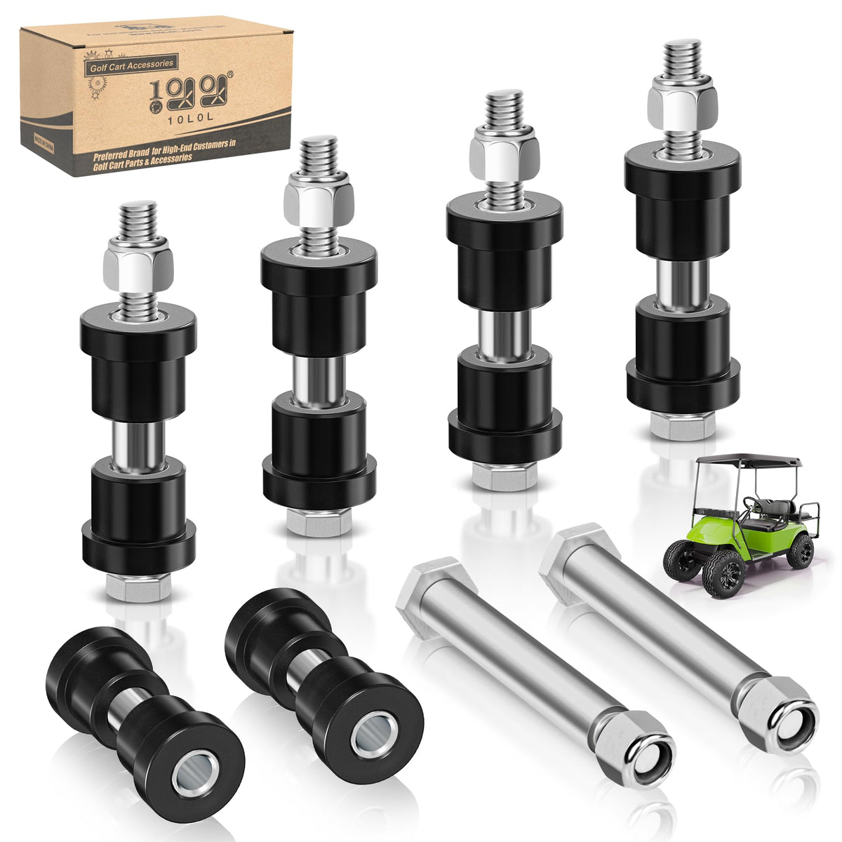 10L0L rear spring bushing kit for EZGO TXT and Medalist improves ride stability