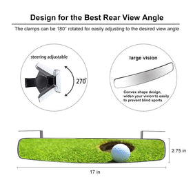 10L0L mirror for Club Car delivers a clear 180-degree panorama
