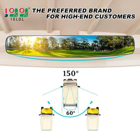10L0L rear view mirror for EZGO carts with wider field of view