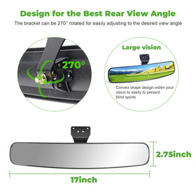 10L0L mirror with rotatable bracket provides 270-degree angle adjustability for flexible viewing.