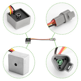 Regulator connected to Club Car Precedent 2004+ for proper voltage.