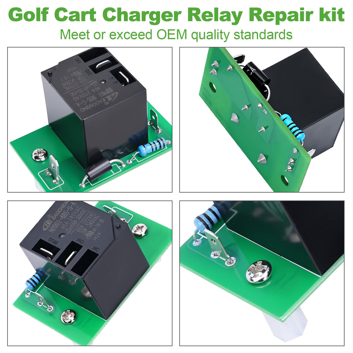 10L0L Golf Cart Relay Kit PCB inside reveals compact 48V PD3 compatibility.