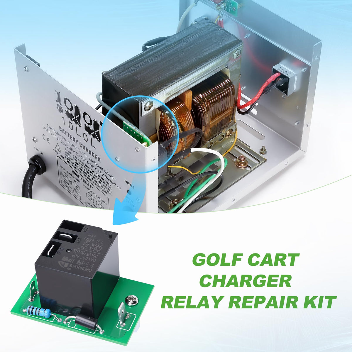 10L0L Golf Cart Relay Kit terminal connectors emphasize quick, tool-free wiring.