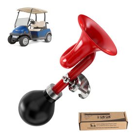 10L0L golf cart retro clown horn on handlebar delivers loud, attention-getting alerts.