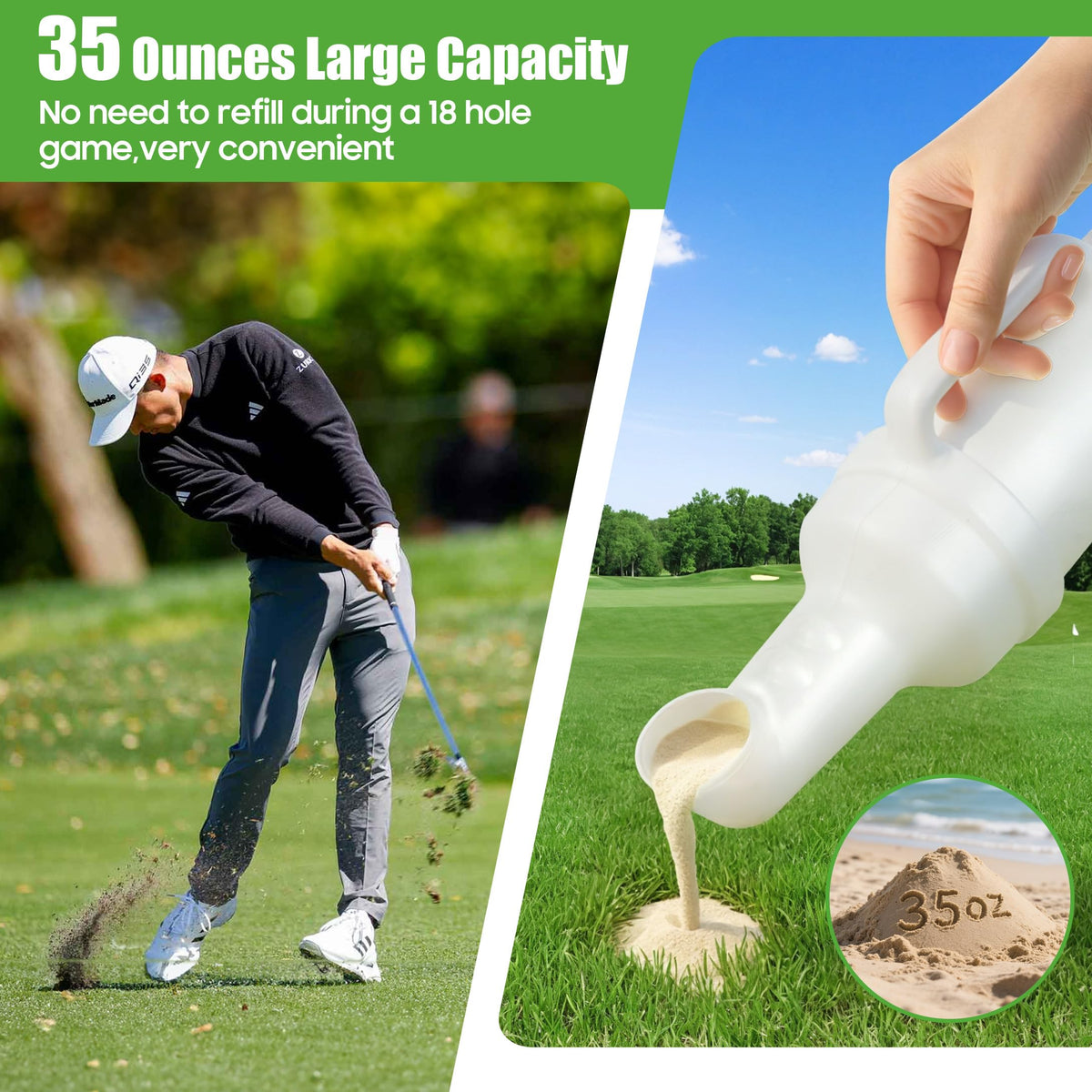10L0L golf cart sand bottle and holder ready for installation