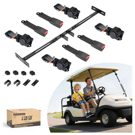 10L0L golf cart seat belt front installation demonstrates secure 3-point restraint for passengers