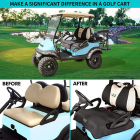 10L0L golf cart seat cover for 2-4 passenger setup with clean, linen-texture surface.
