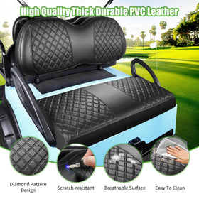 10L0L black PVC leather seat cover adds durable, easy-care finish