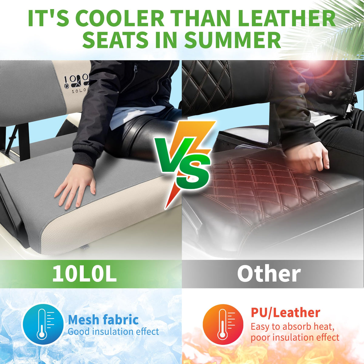 10L0L breathable mesh fabric seat cover for airflow and cooling