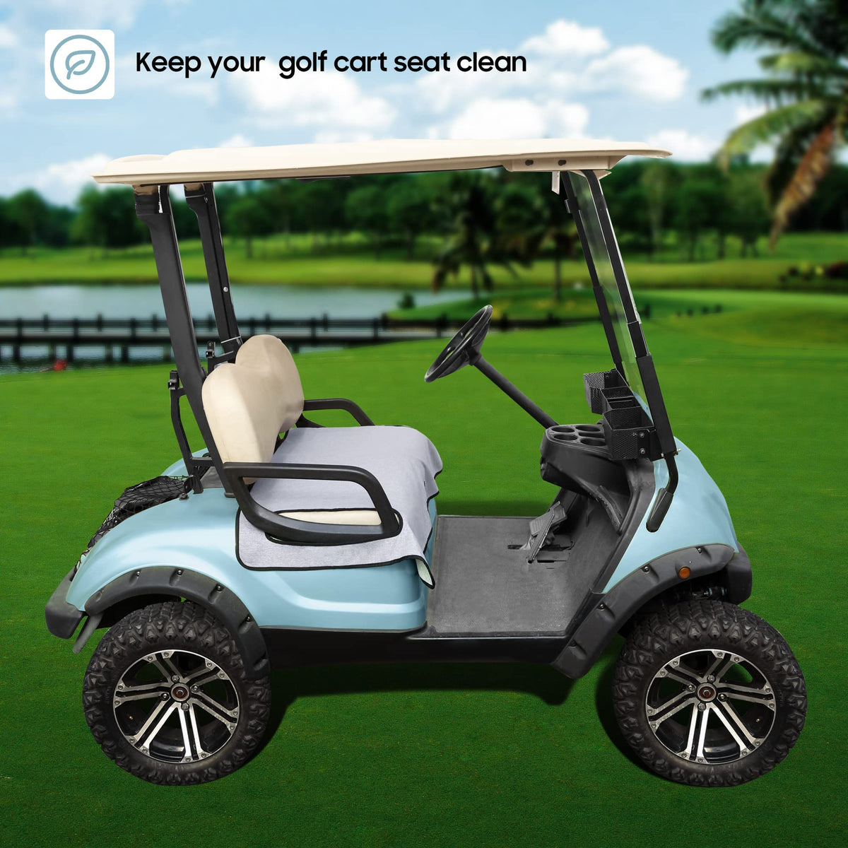 10L0L easy-install seat cover fixes quickly on Yamaha carts