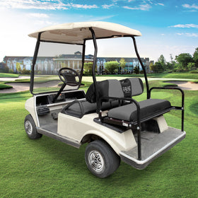10L0L golf cart seat cover fabric close-up highlights breathable air mesh for comfort