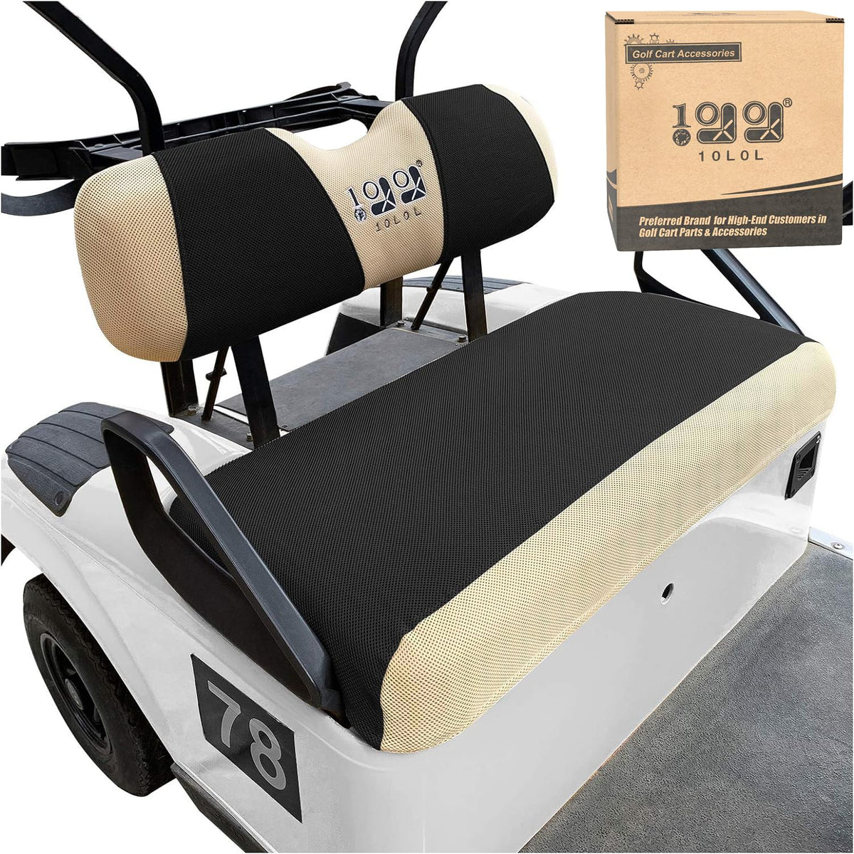 10L0L EZGO TXT/RXV front bench seat cover protects against spills and wear