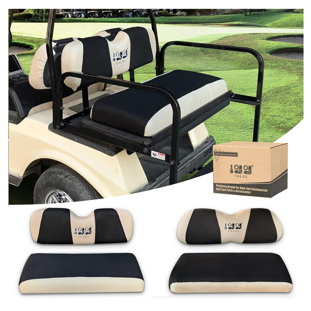 10L0L front seat cover for Club Car DS protects seats from wear and spills