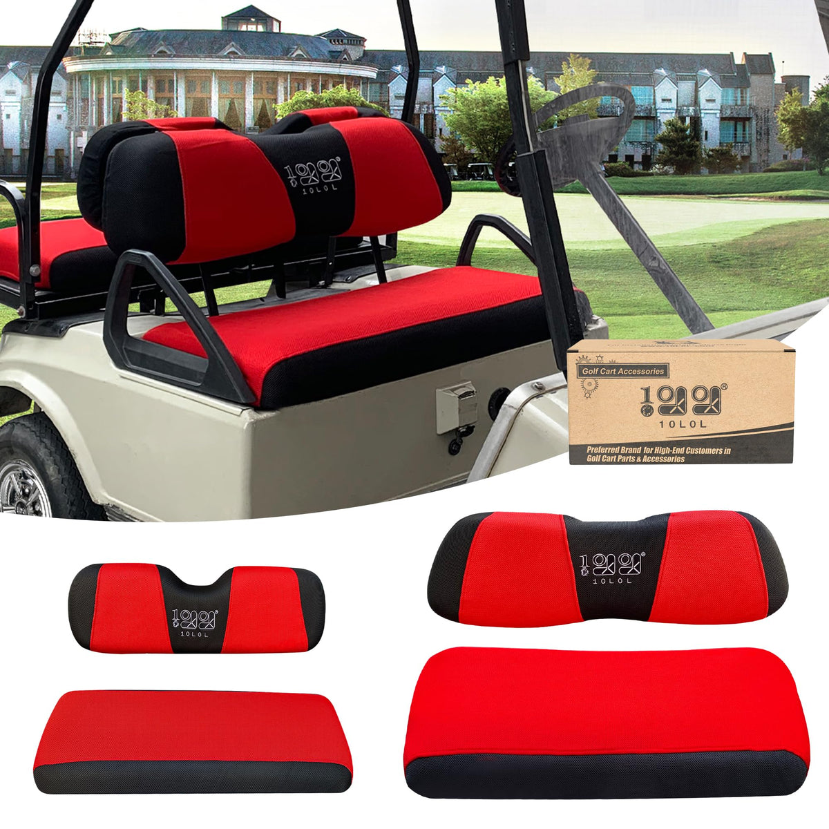 10L0L golf cart seat cover front S size protects and refreshes Club Car DS and EZGO RXV TXT seats