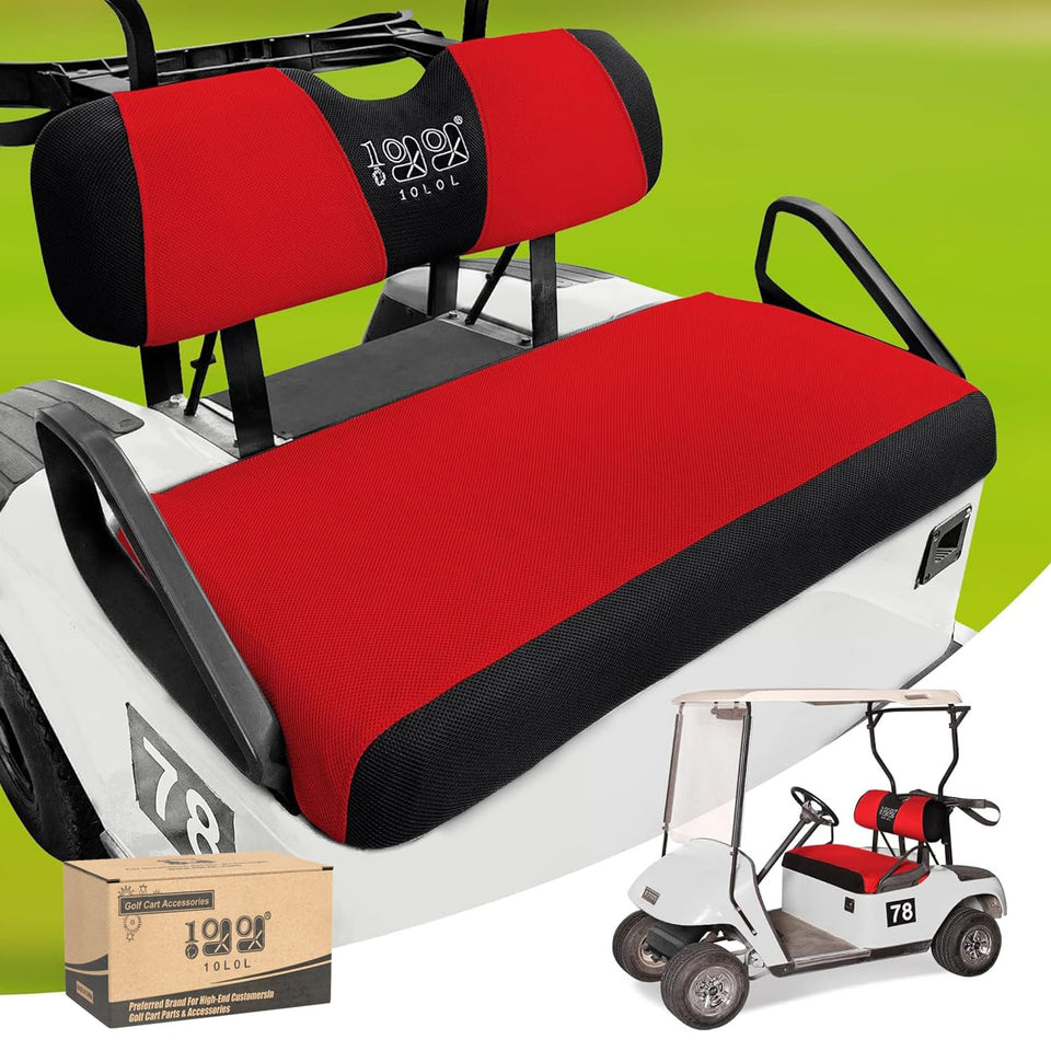 10L0L golf cart seat cover for EZGO TXT/RXV front seat with snug protection.