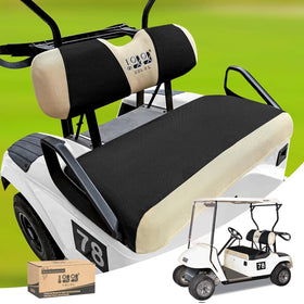 10L0L golf cart seat cover on EZGO TXT/RXV front seat provides snug protection