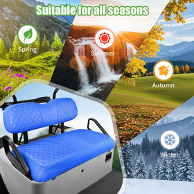 10L0L golf cart front-seat cover installation with straps and buckle for secure fit