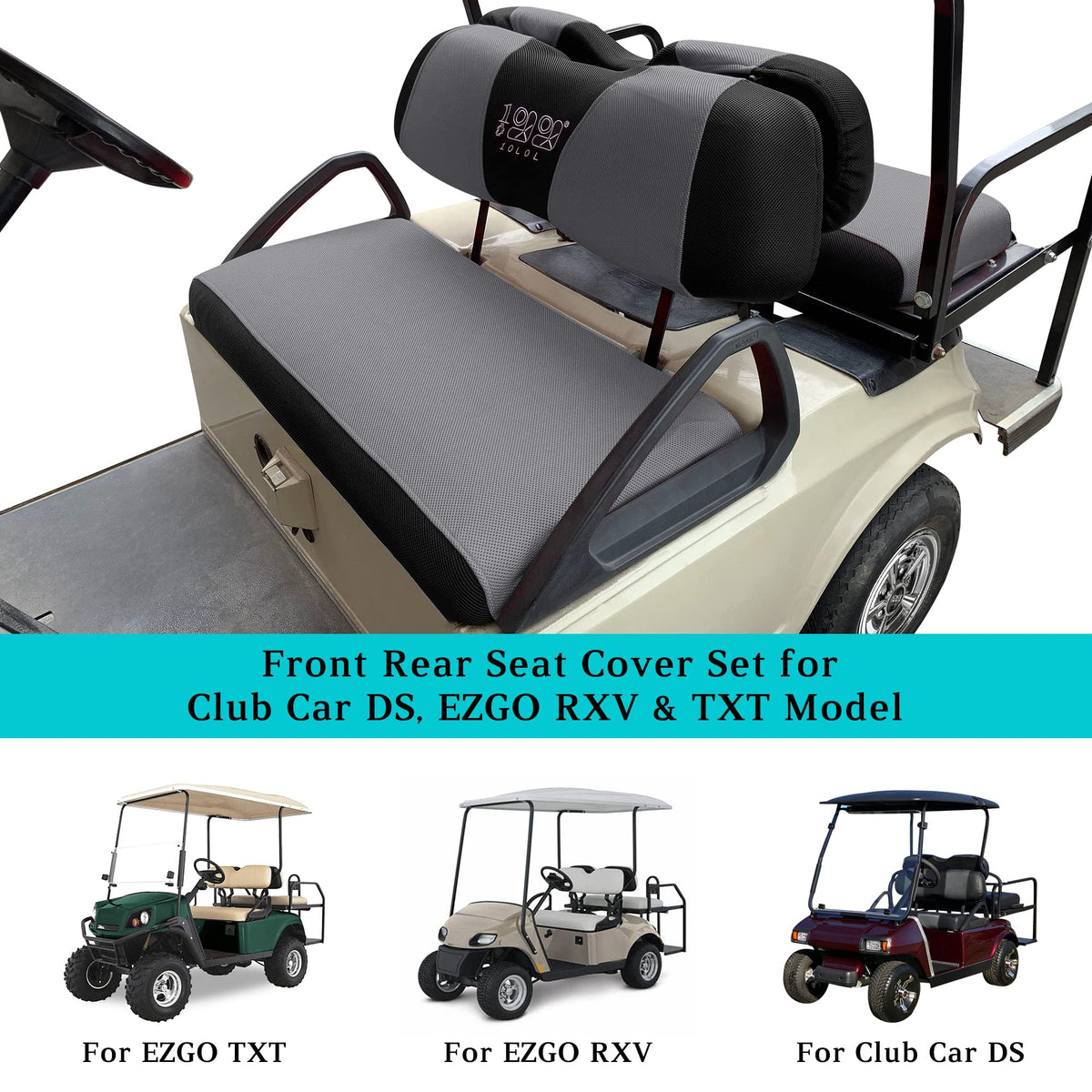 10L0L golf cart seat cover two-tone design adds style and durability
