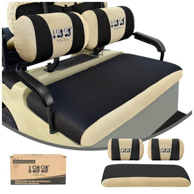 10L0L golf cart seat cover for Yamaha G22 front; protects seats from wear and sun.