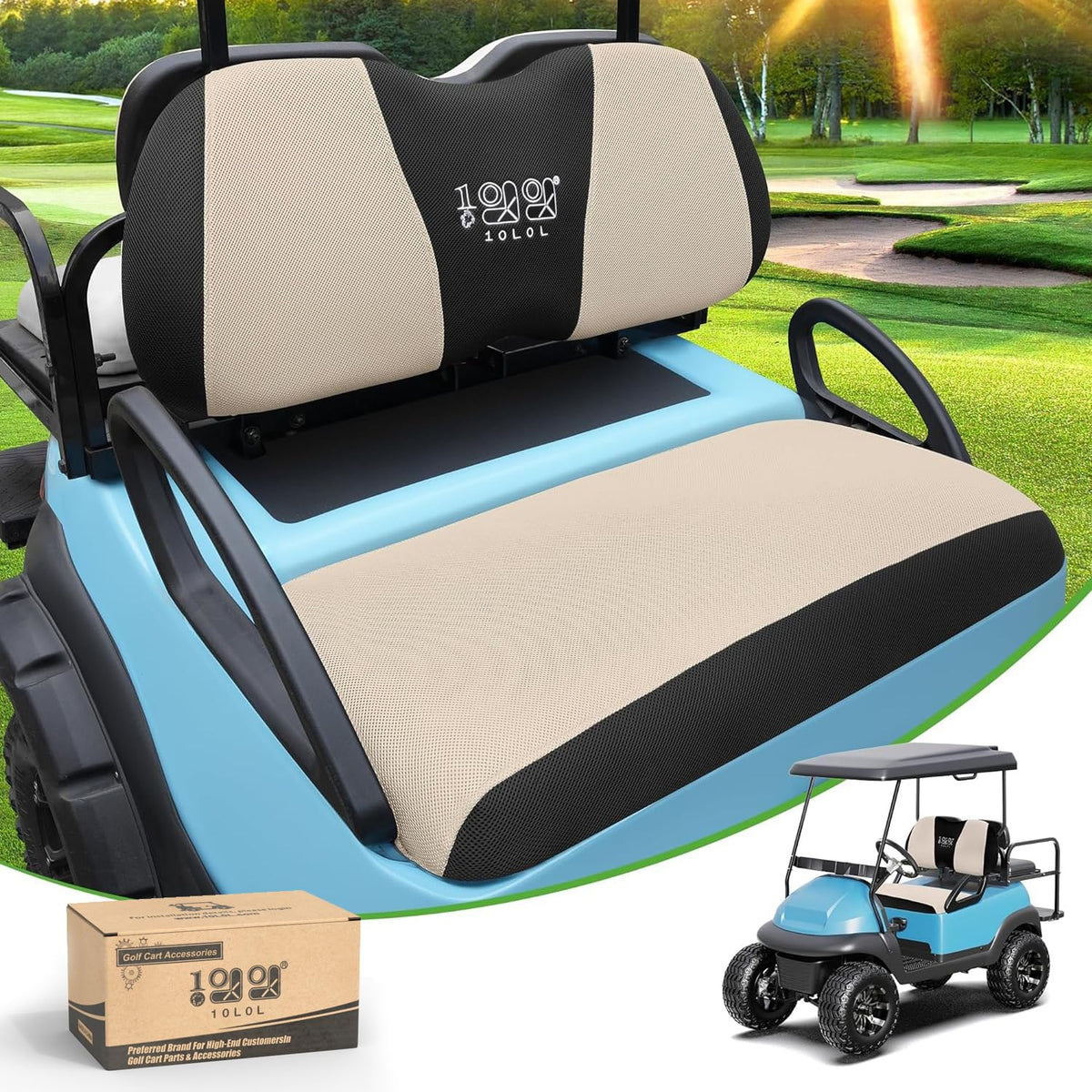 10L0L golf cart seat cover for Yamaha G29 Drive2 front seat shields heat and wear.