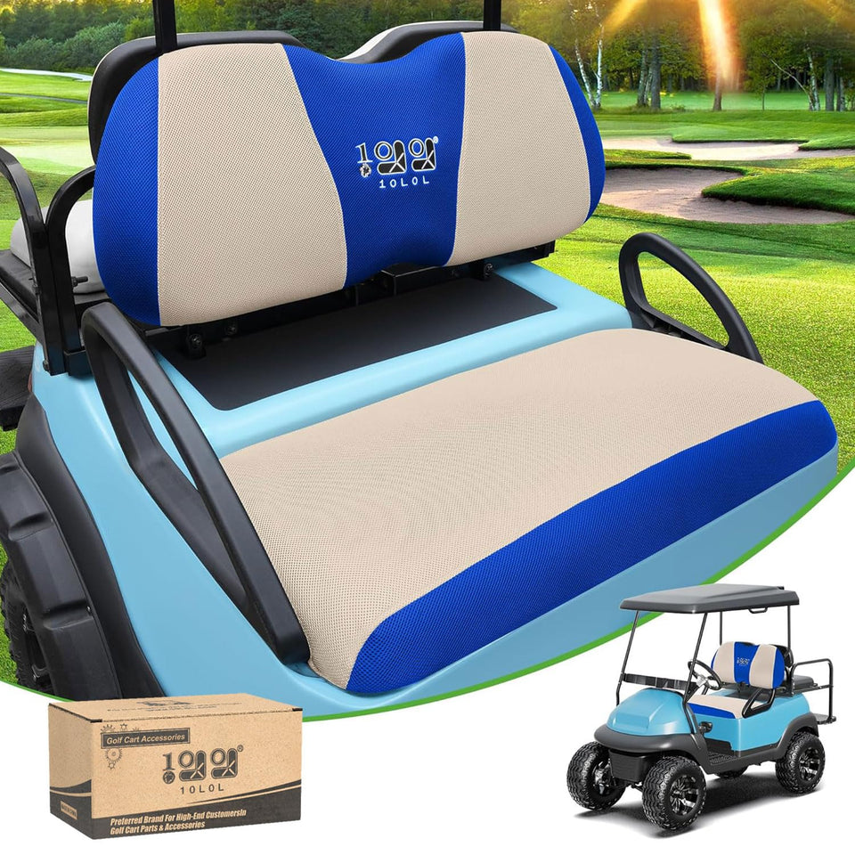 10L0L golf cart seat cover for Yamaha G29 Drive2 full coverage protects seats from UV and wear.