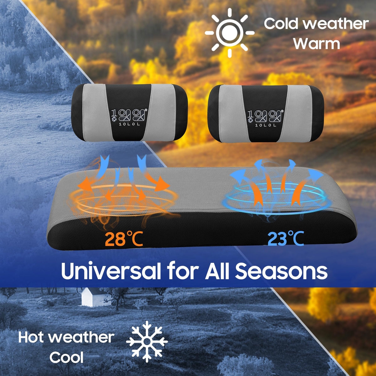 Breathable polyester mesh keeps seats cooler during hot days on the cart.