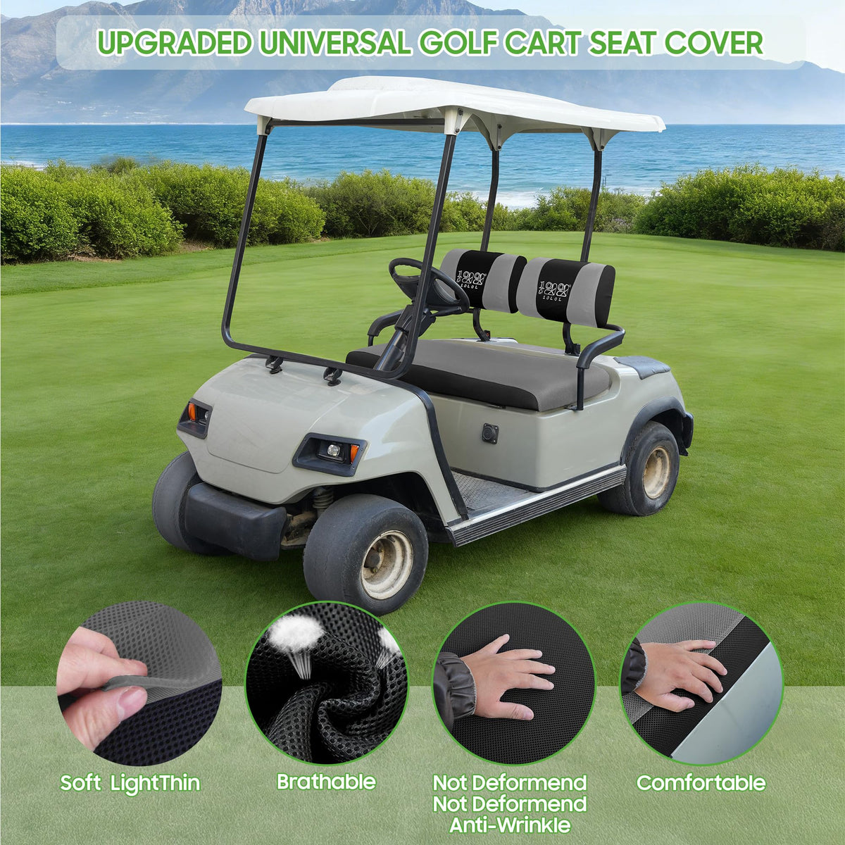 Durable polyester mesh stands up to daily golf and campground use.