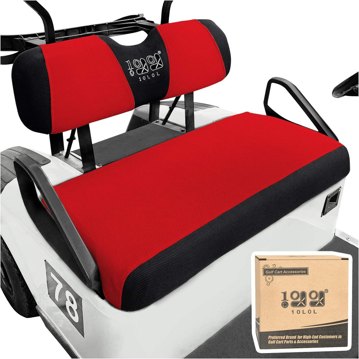10L0L EZGO TXT front seat cover protects spills with breathable mesh.