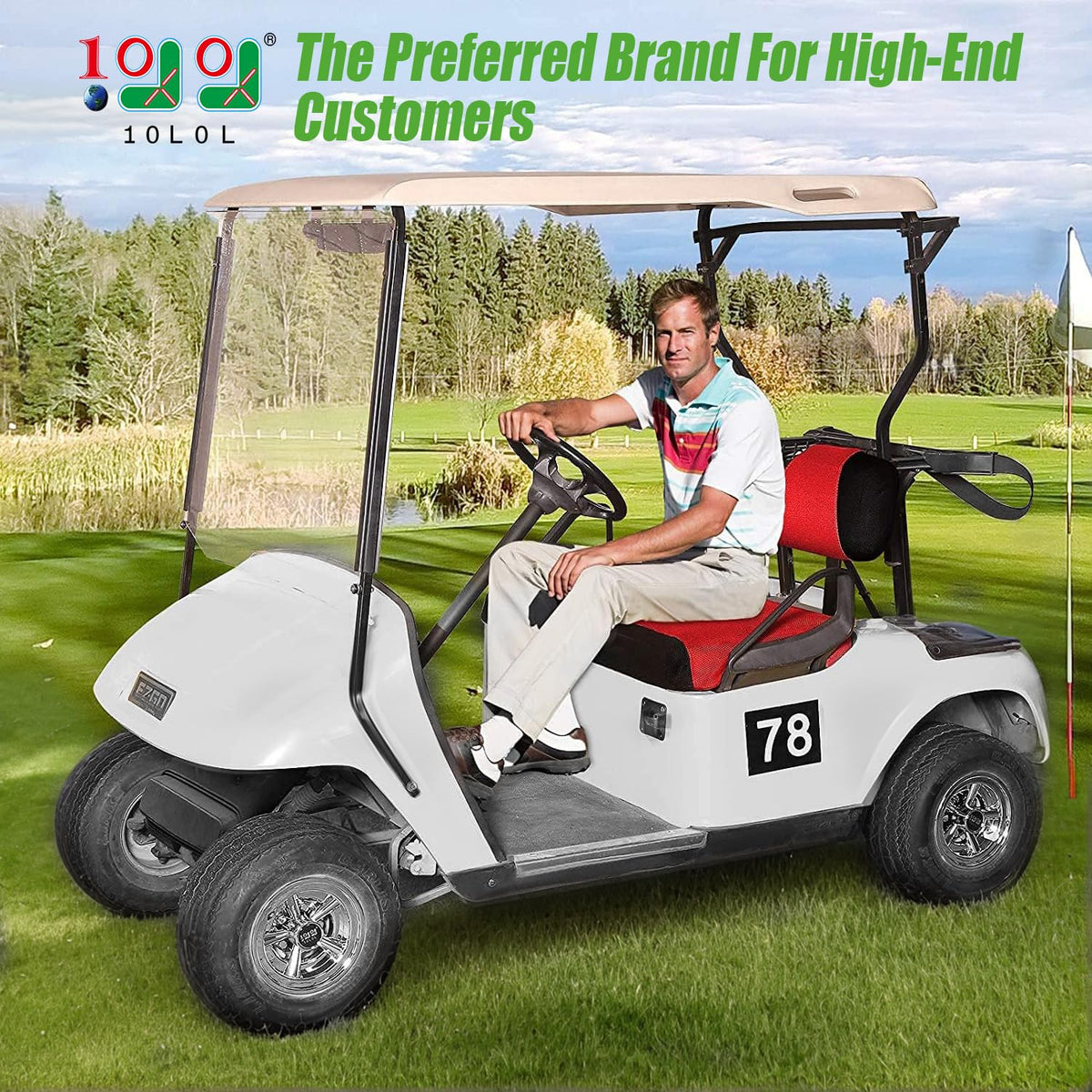 10L0L EZGO TXT seat bottom cover resists stains and debris.