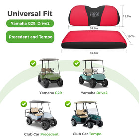 10L0L full seat set installed on Yamaha G29 Drive2; full coverage protects bottom and backrest.