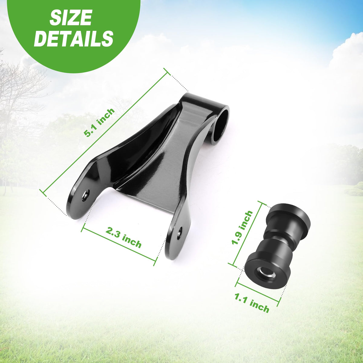 10L0L Pack includes 2 shackles, 4 bushings, 2 spacers