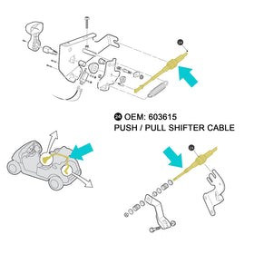 10L0L golf cart shift cable for EZGO RXV replacement kit