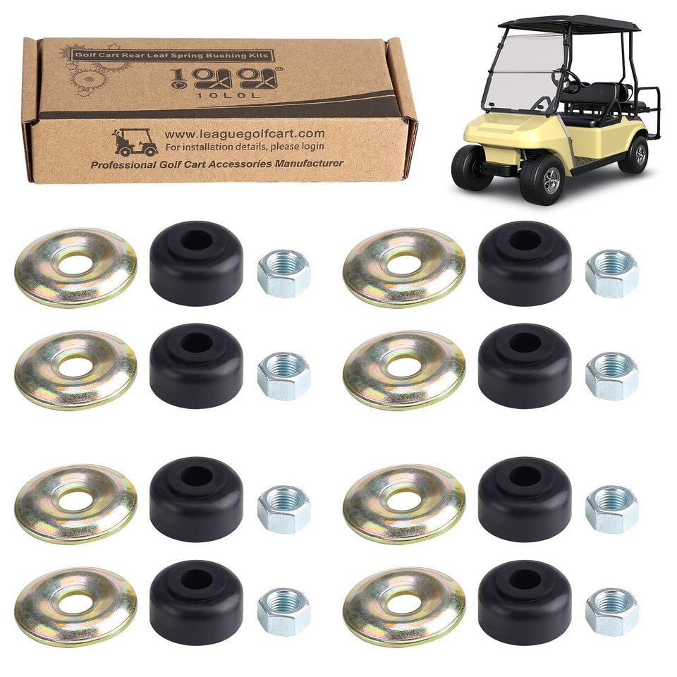 10L0L golf cart shock bushings for front and rear deliver smoother ride and stability