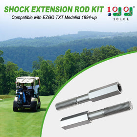 10L0L golf cart shock extension rod kit installed on EZGO TXT demonstrates lift compatibility.